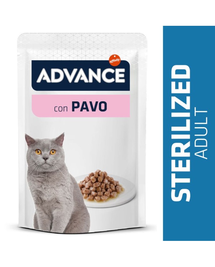 Comida húmeda para gatos adultos esterilizados Advance bacalao 85
