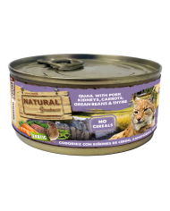 NATURAL GREATNESS (CAT) - CODORNIZ CON RIÑONES DE CERDO, ZANAHORIAS, JUDÍAS Y TOMILLO 170 G