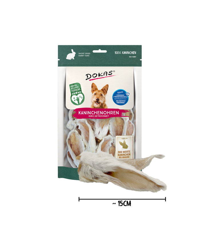 DOKAS - OREJAS DE CONEJO CON PELO (100 G)