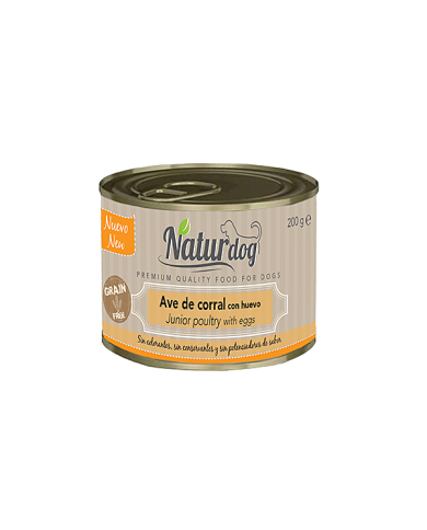 NATURDOG - PREMIUM AVE DE CORRAL CON HUEVO - JUNIOR