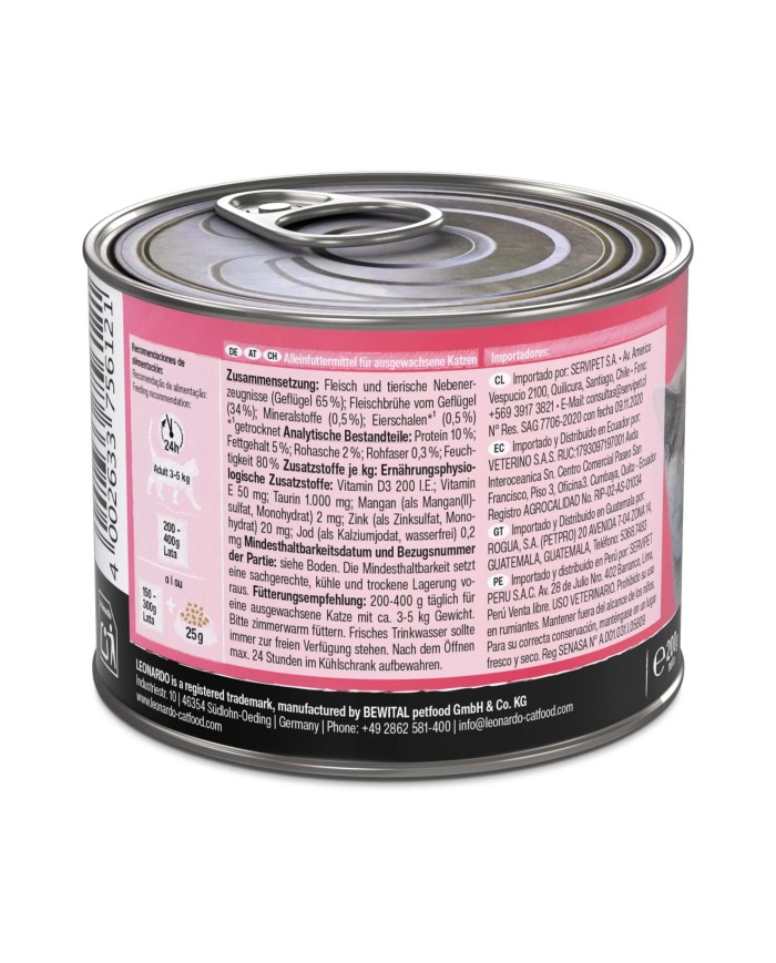 LEONARDO - PURO EN AVE (Comida húmeda para gatos)