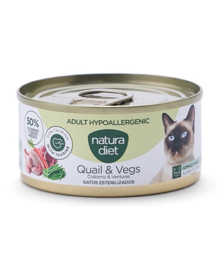 NATURA DIET - Cat Paté Adult Hypoallergenic Quail & Vegs (85 g)