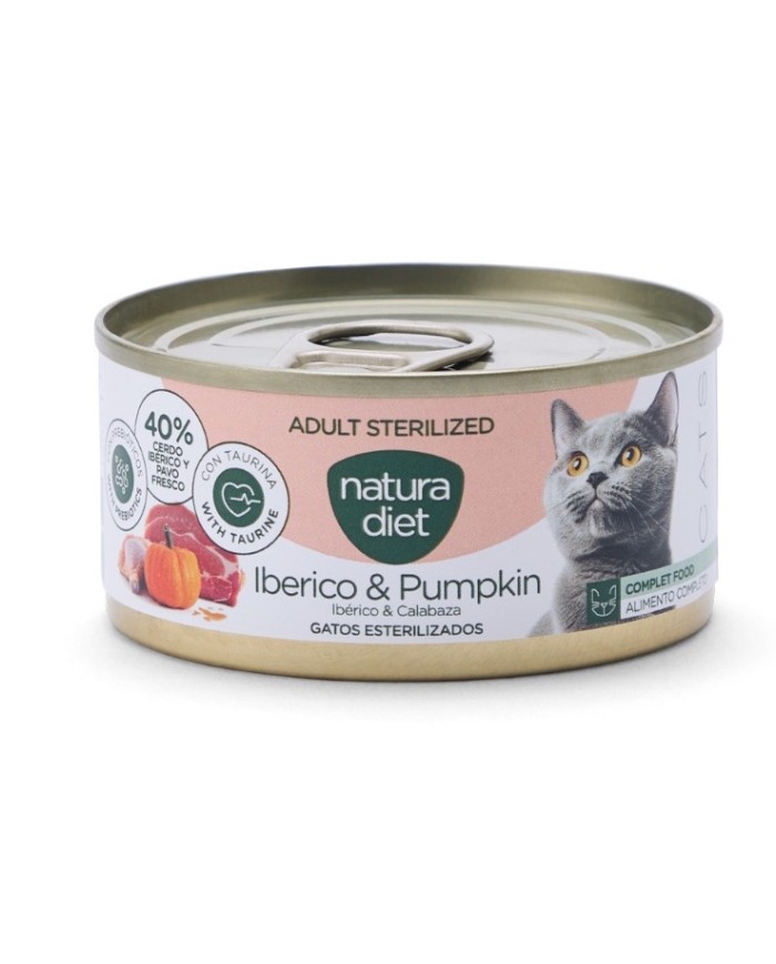 NATURA DIET - Cat Paté Adult Sterilized Ibérico & Pumpkin (85 g)