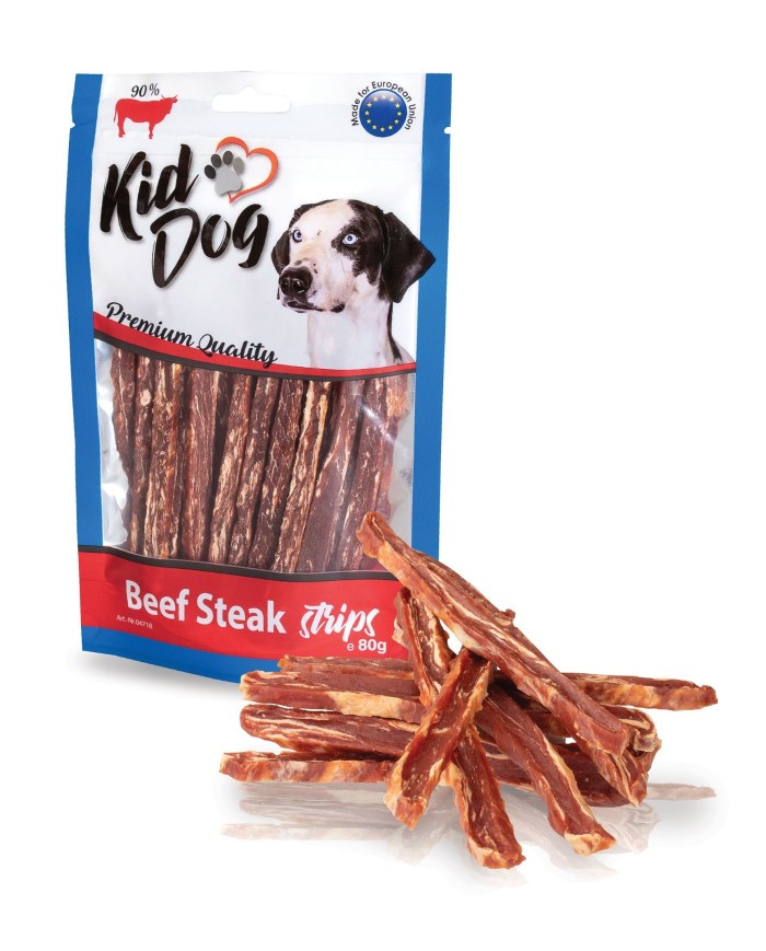 KIDDOG - BEEF STEAK IN STRIP (80 G)